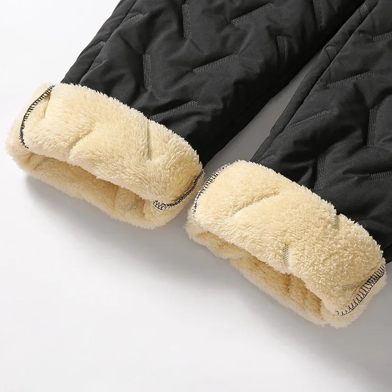 冬のメンズボアパンツ　フリース防水スウェットパンツ　大きいサイズ